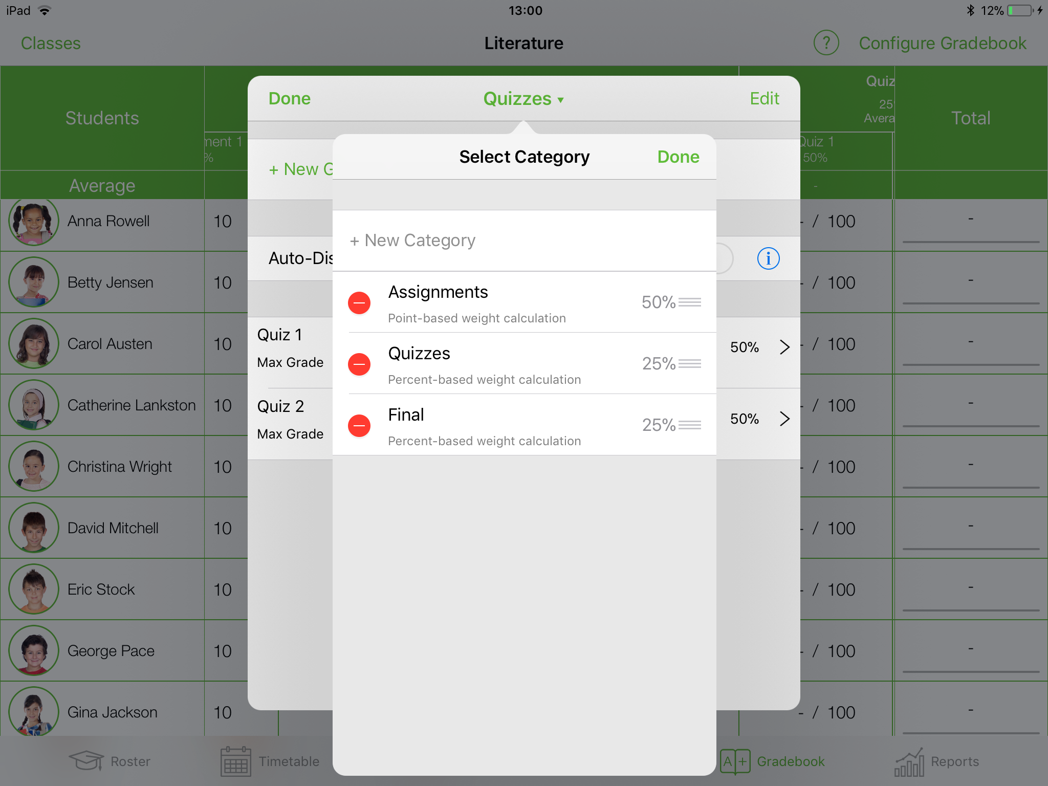 Configure Gradebook